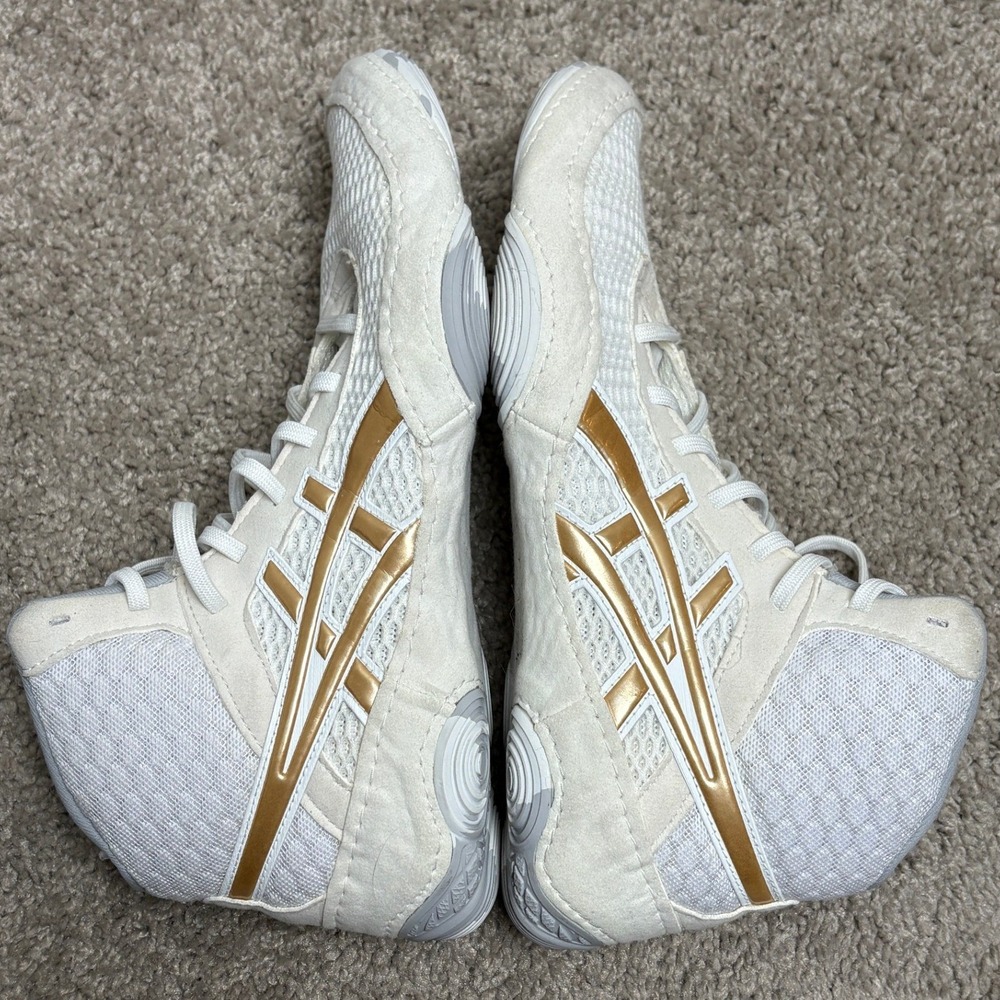 Asics Matcontrol 2 Wrestling Shoes White Gold 1082A001 Womens 9 Mens 7.5 - Picture 6 of 9